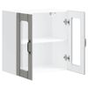 vidaXL Kitchen Wall Cabinet with Glass Door Lucca Grey Sonoma Engineered Wood