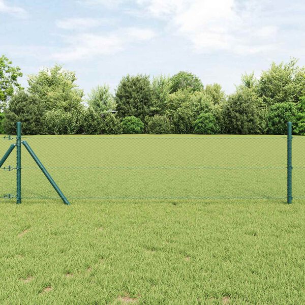 vidaXL Hexagon Fence Green 1.4 x 10 m PVC