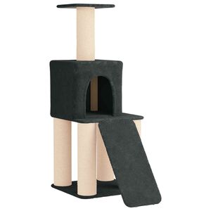 vidaXL Cat Tree with Sisal Scratching Posts Dark Grey 146 cm
