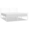 vidaXL Metal Bed Frame without Mattress with Footboard White 200x200cm
