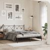 vidaXL Metal Bed Frame without Mattress with Headboard Black 150x200cm