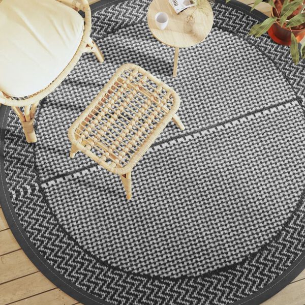 vidaXL Outdoor Carpet ARAKIL Grey Ø200 cm PP