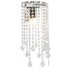 vidaXL Wall Lamp with Crystal Beads Silver Rectangular E14 Bulbs
