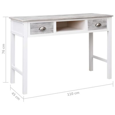vidaXL Writing Desk Grey 110x45x76 cm Wood