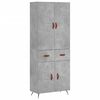 vidaXL Highboard Concrete Grey 69,5x34x180 cm Engineered Wood