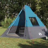 vidaXL Tipi Tent with Roof Blue 383 x 338 x 217 cm Taffeta