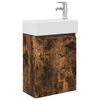 vidaXL Bathroom Vanity Unit with Tap Smoked Oak 45.5 x 22.5 x 84 cm