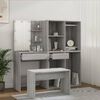 vidaXL Dressing Table Set with LED Grey Sonoma Engineered Wood