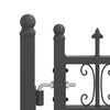 vidaXL Fence Gate with Spear Top Black 406x125 cm Powder-coated Steel