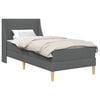 vidaXL Bed Frame with Mattress Dark Grey 90 x 190 cm Fabric