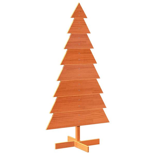 vidaXL Wooden Christmas Tree for Decoration Wax Brown 150 cm Solid Wood Pine