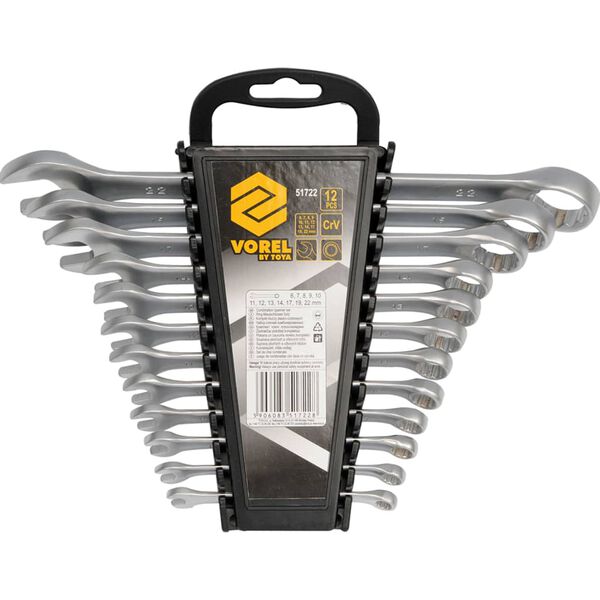 VOREL 12 Piece Combination Spanner Set 6-22mm