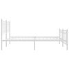 vidaXL Metal Bed Frame without Mattress with Footboard White 183x213cm
