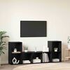 vidaXL TV Cabinet Set Wall-mounted 3 pcs Black Engineered Wood