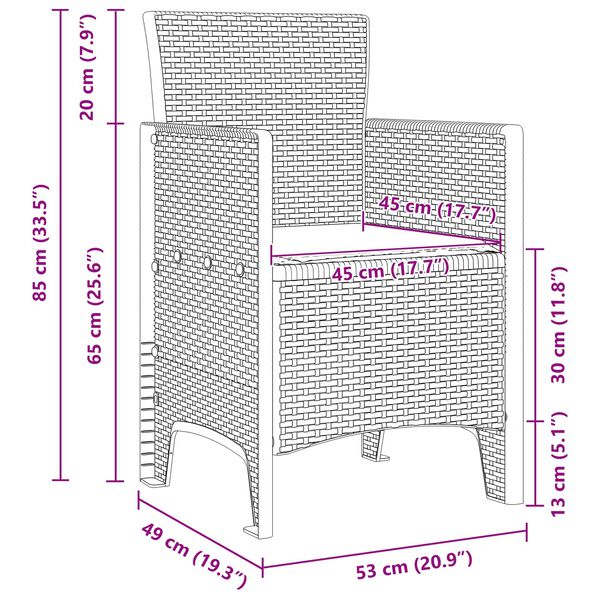 vidaXL Garden Dining Set with Cushion 11 pcs Anthracite Poly rattan