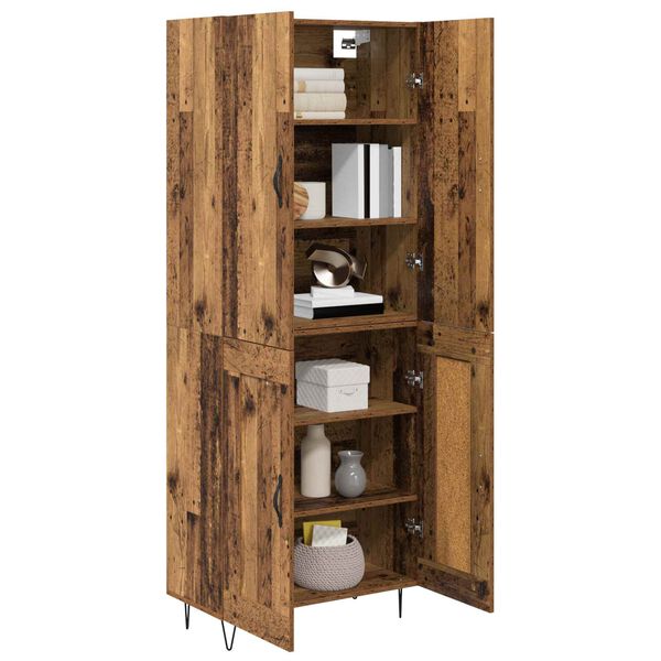 vidaXL Highboard 2 pcs Old Wood Engineered Wood