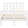 vidaXL Bed Frame without Mattress White Small Double Solid Wood Pine
