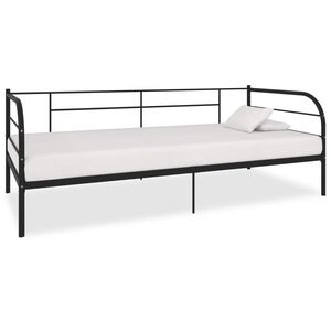 vidaXL DayBed Frame without Mattress Black Metal 90x200 cm