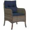 vidaXL Garden Dining Set with Cushion 5 pcs Grey Poly Rattan