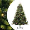 vidaXL Artificial Hinged Christmas Tree 300 LEDs Green 210 cm