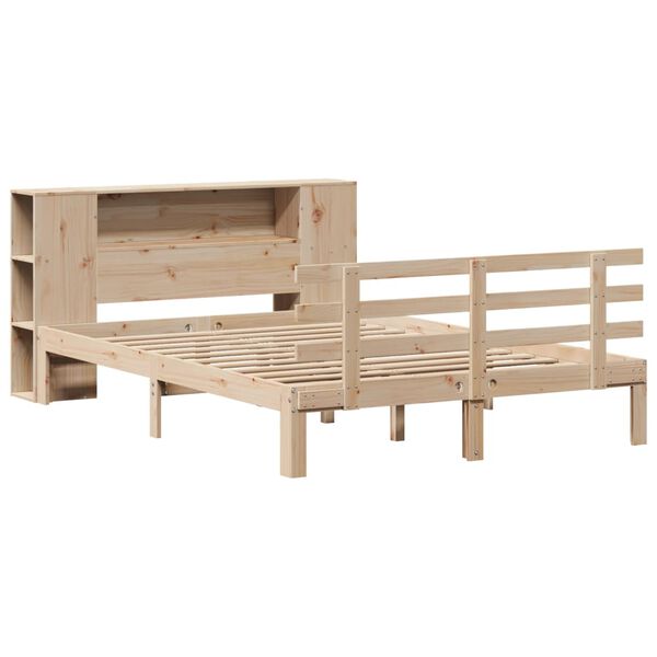 vidaXL Bookcase Bed without Mattress 140x190cm Solid Wood Pine