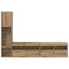 vidaXL TV Wall Unit with LED 4 pcs Artisan Oak Engineered Wood
