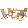 vidaXL Garden Dining Set with Cushion 5 pcs Brown Solid acacia wood