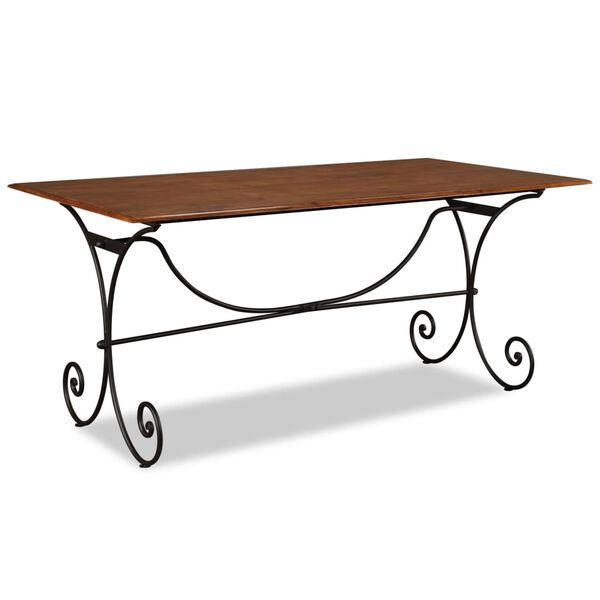 vidaXL Dining Table Solid Wood with Honey Finish 180x90x76 cm