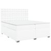 vidaXL Box Spring Bed with Mattress White 200x200 cm Faux Leather