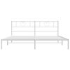 vidaXL Metal Bed Frame without Mattress with Headboard White 200x200cm