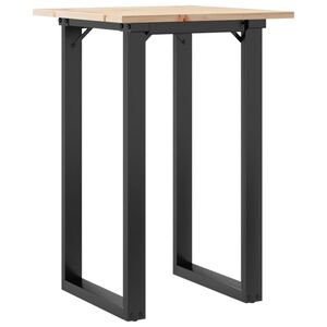 vidaXL Dining Table O-Frame 50x50x75 cm Solid Wood Pine and Steel