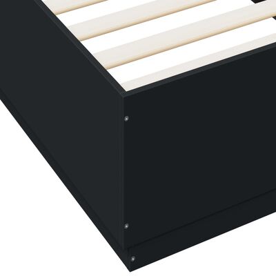 vidaXL Bed Frame Black 100x200 cm Engineered Wood