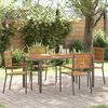 vidaXL Garden Stacking Chairs 4 pcs Brown and Grey
