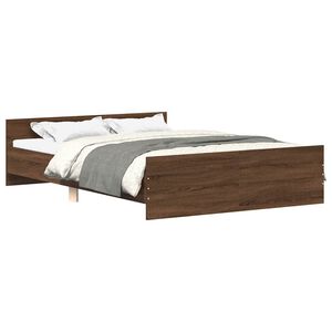 vidaXL Bed Frame without Mattress Brown Oak 120x200 cm