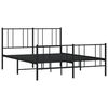 vidaXL Metal Bed Frame without Mattress with Footboard Black 120x200cm