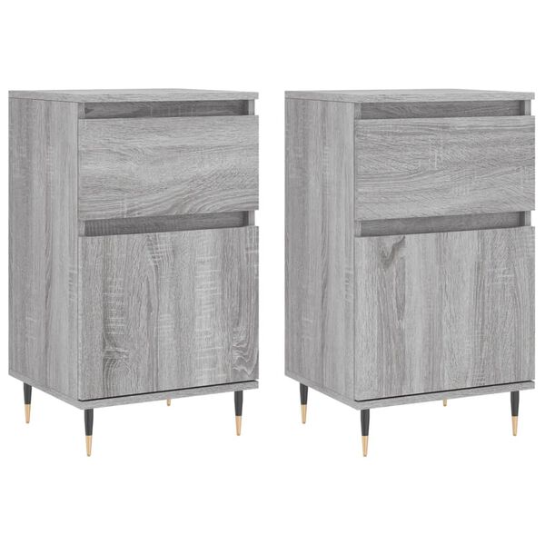 vidaXL Sideboards 2 pcs Grey Sonoma 40x35x70 cm Engineered Wood