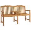 vidaXL Handcarved Rose Bench Natural 155 x 60 x 94 cm Solid Teak Wood