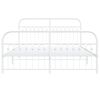 vidaXL Metal Bed Frame without Mattress with Footboard White 150x200cm