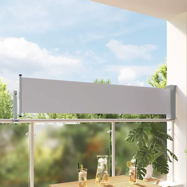 vidaXL Patio Retractable Side Awning 60x300 cm Grey