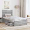 vidaXL Bed Frame with Drawer Grey Sonoma 90 x 190 cm Engineered Wood