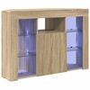 vidaXL Corner LED TV Cabinet 100x40x68cm Sonoma Oak Engineered Wood