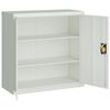 vidaXL Office Cabinet with 2 Doors Grey 90 cm Steel