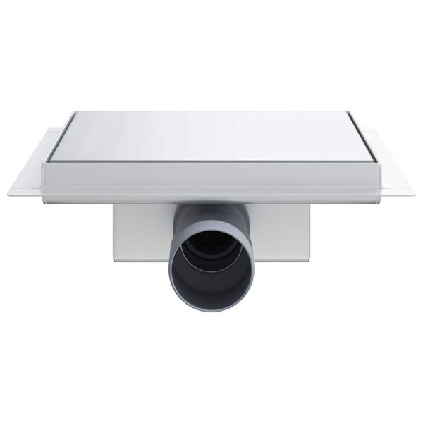 vidaXL 2 in 1 Shower Drain Silver 20 x 20 cm Stainless Steel 304