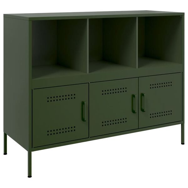 vidaXL Sideboard Olive Green 100.5x39x79 cm Steel