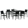 vidaXL Garden Dining Set 7 pcs Black Powder-Coated Steel