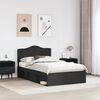 vidaXL Bed Frame with Headboard Black 135 x 190 cm Solid Pine Wood