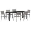 vidaXL Garden Dining Set with Cushion 7 pcs Grey Poly Rattan