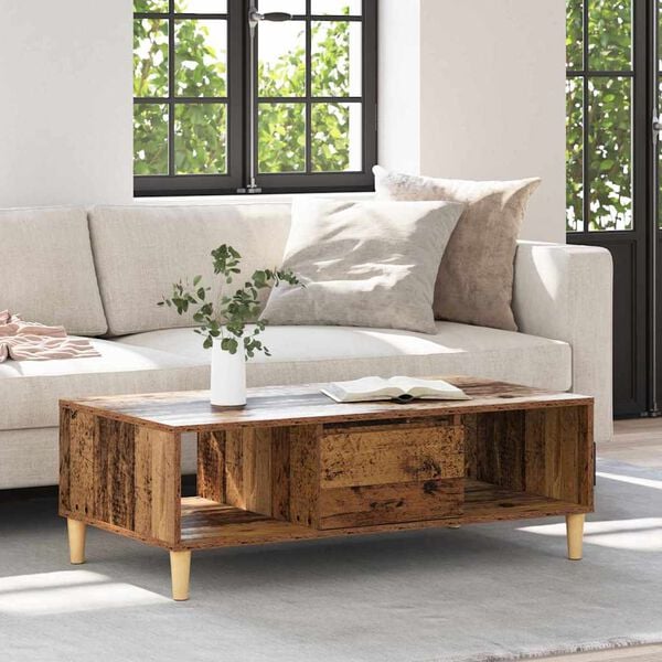 vidaXL Coffee Table Old Wood 102 x 55 x 35 cm Engineered Wood