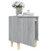 vidaXL Bed Cabinet with Solid Wood Legs Grey Sonoma 40x30x50 cm