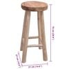 vidaXL Bar Stool Solid Teak Wood